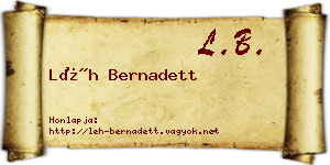 Léh Bernadett névjegykártya